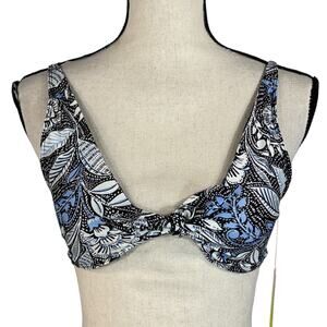 Summersalt SZ 4 Jetsetter Bikini Swim Top Floral Tie Front Adjustable Straps